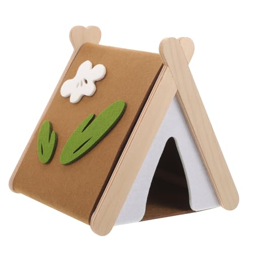 YARNOW Hamster Häuschen Aus Filz Und Holz Für Kleintiere Schlafzelt Als Versteck Für Hamster Und Meerschweinchen Bequemer Schlafplatz Für Haustiere von YARNOW