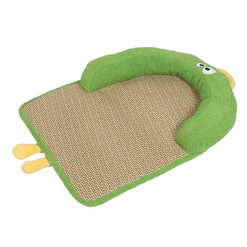 YARNOW Handgewebte Rattan Kühlmatte mit Kissen für Hunde und Katzen Atmungsaktive Langlebige Sommer Schlafmatte Kühles Haustierbett für Angenehme Erholung Sanft Hautfreundliches Material von YARNOW