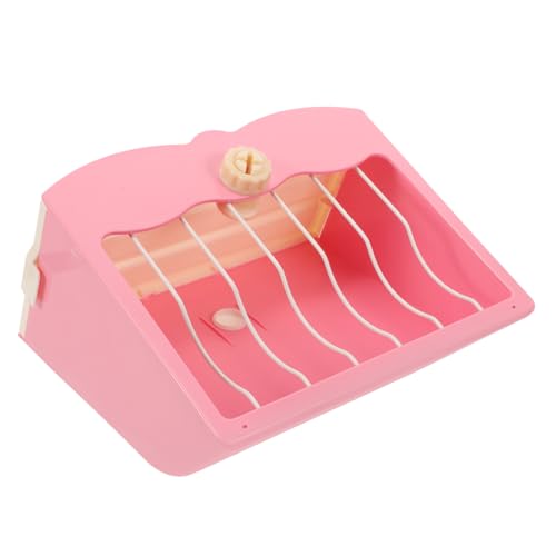YARNOW Hasengrasständer Hasenheuhalter Spender Kaninchengras Kaninchenfutter Heufütterung Kleintier Heuhalter Tierkäfigversorgung Rack mit großer Kapazität Kaninchenständer Plastik Rosa von YARNOW