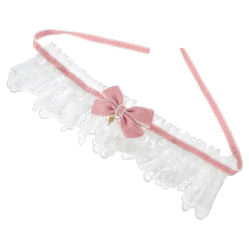 YARNOW Spitzenkragen Aus Polyester Und Eisen Für Haustiere Verstellbares Halsband Mit Perlen Und Spitze Dekoratives Kätzchen- Welpenhalsband Für Draußen Und Partys von YARNOW