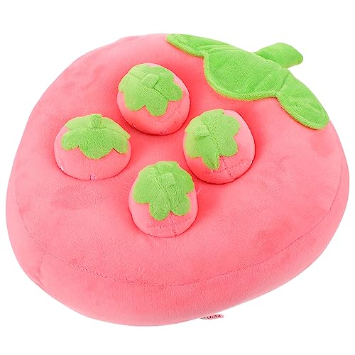 YARNOW Haustier schnüffeln schnüffelteppich Dog Toy katzenspielzeuge cat Toy hundespielzeuge Erdbeeren Kuh-Anhänger Schnüffelmatte für Haustiere Welpen Schnüffelmatte PP Baumwolle Rosa von YARNOW