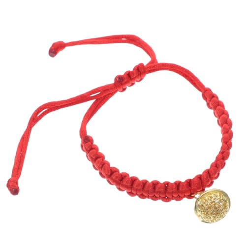 YARNOW Verstellbares Handgewebtes Katzenhalsband Aus Seil Rotes Katzenhalsband Mit Glöckchenanhängern Für Haustiere von YARNOW