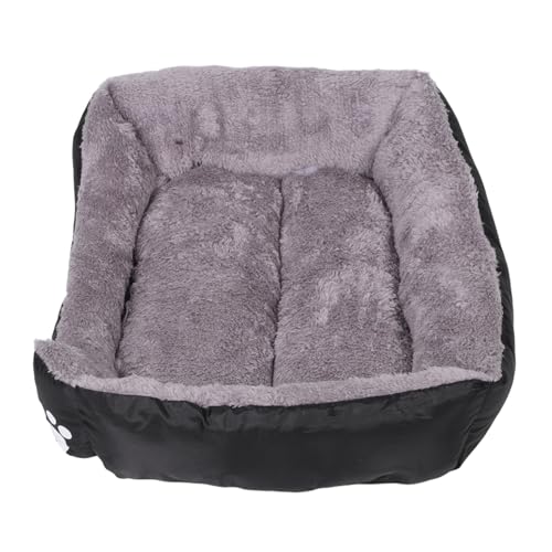 YARNOW Haustierhütte Hundebetten Hundecouchbett Rechteckiges Mittelgroßes Hundebett Wowopet-Bett Hundebett Kleiner Hund Waschbares Hundebett Rechteckiges Katzenbett Mittel Tuch Black von YARNOW