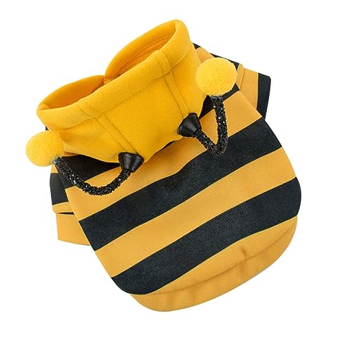 YARNOW Haustierkleidung mit Kapuze Plaid Hunde Winteroutfit Hunde-Hoodie-Kostüm kalt Haustier Jacken Winterkostüme Kostüm-Hoodie Haustier-Outfit Fleecestoff Yellow von YARNOW