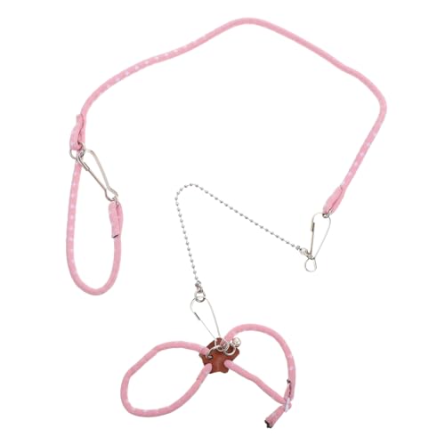 YARNOW Haustierleine Kaninchen Haustiere Klein Geschirr Hamster-Outdoor-Leine Laufseil Für Hamster Anti-Biss-eichhörnchen-Leine Rosa Rundseil von YARNOW