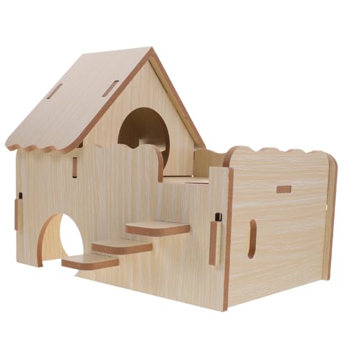 YARNOW Holzhaus Käfige Für Meerschweinchen Meerschweinchenhäuser Und Verstecke Hamster Verstecken Schweine Meerschweinchen Verstecken Meerschweinchen Lebensraum Hamsterversteck Klein von YARNOW