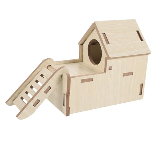YARNOW Hüttenhamster klein meerschweinchen versteck Chinchillas Hamsterhaus Hamster Holzhaus Hamster Klettergerüst Haustier holznest Hamsterkäfig verstecktes hölzern von YARNOW
