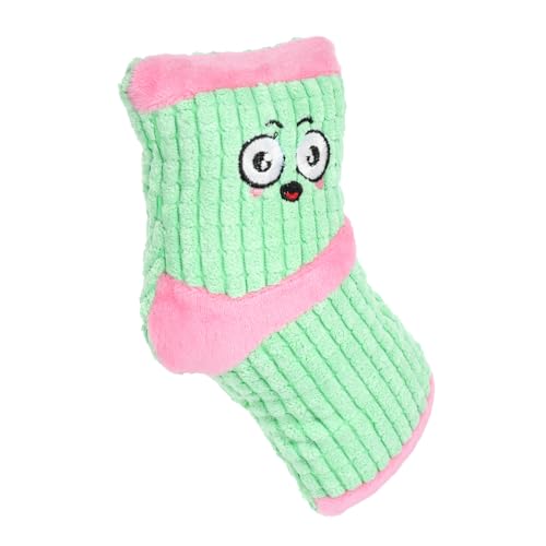 YARNOW Squeaky Plush Dog Toy Für Welpen Kauspielzeug Socke-Form Zum Zähneputzen Zahnpflege Interaktives Spielzeug Für Kleine Und Mittlere Hunde von YARNOW
