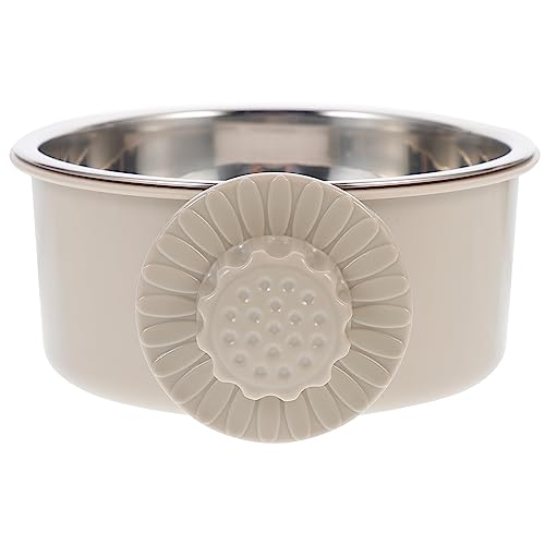 YARNOW Hundefutter Haustier Schüsseln Hundenapf Wassernapfspender Für Welpenbedarf Wassernapf Für Hundebox Fütterung Trinken Hängende Hundenäpfe Für Abgabe Größe Klein Grey von YARNOW