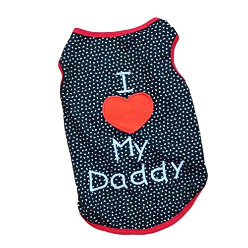 YARNOW Haustierkleidung Atmungsaktive Hunde-Shirts i Love My Daddy Baumwoll-t-Shirt für Jungen/mädchen Haustiere Größe Xs von YARNOW
