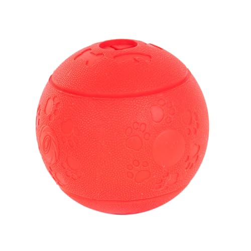 YARNOW Hundespielzeug für Futterleckagen Interaktives Kau Zahnreinigung Kleiner Roter Kauspielball für Haustiere Fördert Spielverhalten und Zerstörungsdrang von YARNOW