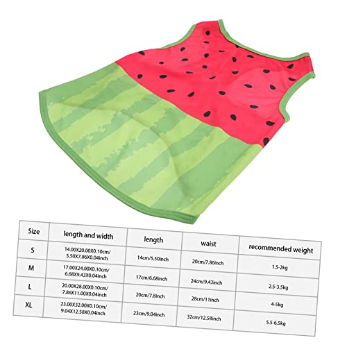 YARNOW Hundeweste Sommer Kühlend Wassermelonenmuster Atmungsaktiv Leicht für Große Hunde XL Pet Cooling Clothes von YARNOW