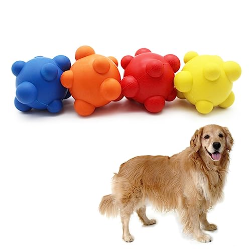 YARNOW Interaktives Hundespielzeug Nontoxische Bissfeste Gummibälle Unregelmäßiger Form Bouncing Ball Für Hunde Zufällige Farbe Perfekt Für Spiel Und Training von YARNOW