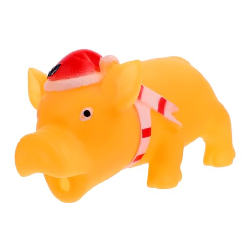 YARNOW Interaktives Hundespielzeug Schwein Form Quietschendes Kauspielzeug aus Strapazierfähigem Material Beißfestes für Kleine Hunde Fördert Zahnpflege und Spielerisches Training Drinnen von YARNOW