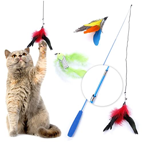 YARNOW Interaktives Katzen Set Teleskopische Katzenspielzeug Angel Mit Federn Für Katzen Spaß Für Haustiere Fördert Die Aktivität Und Beschäftigung YARNOW Interaktives Katzen Set Teleskopische Katzenspielzeug Angel Mit Federn Für Katzen Spaß Für Haustiere Fördert Die Aktivität Und Beschäftigung von YARNOW