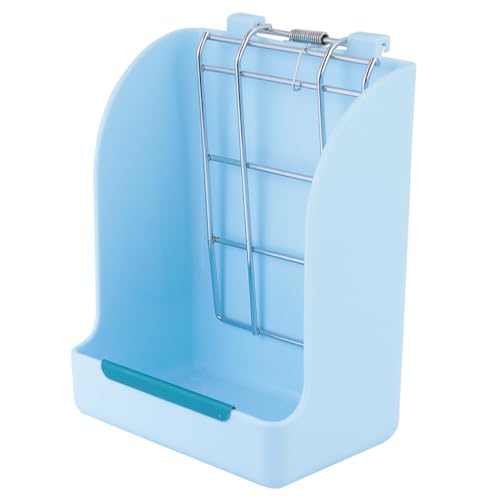 YARNOW Kaninchen-Frühlings-Gras-Stand klein Chinchillas Haustier Fütterung Futterspender Heuraufe für Hasen Heuraufe für Nagetiere Grasständer Futterstelle für Kaninchen Plastik Blue von YARNOW