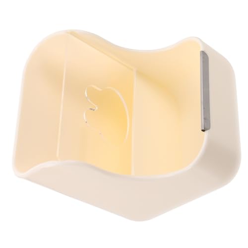 YARNOW Kaninchengrasbecken Schüssel Futterspender Heufütterung Essen drinnen Hasen Heuraufe Hasen Heuhalter Rack mit großer Kapazität Spender für Kaninchenkäfige Pet Feeder Plastik Beige von YARNOW
