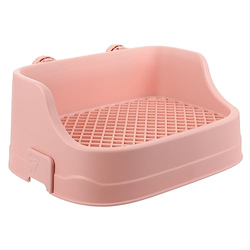 YARNOW Kasten Haustier Töpfchen Kleiner Tierstreu Toiletten-trainingssitz Käfig Hase Ausbildung Wurf Haustierpfanne Für Tiere Kaninchen-töpfchentrainer Meerschweinchengehege Rosa Plastik von YARNOW