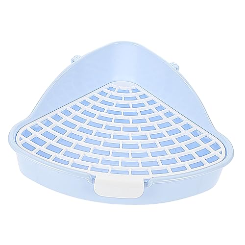 YARNOW Kasten Kaninchentoilette Hasenstreu Toilettenschüssel Für Haustiere Ecktoilette Für Kleine Tiere Katzentoilette Kleintier Trainingstoilette Für Kaninchen Ecke Wurf Pp Blue von YARNOW