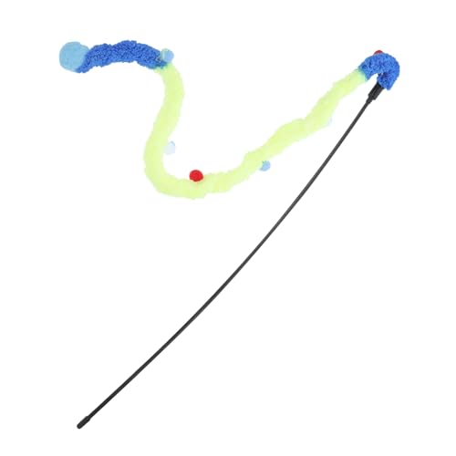 YARNOW Katzen-spielzeugset Interaktive Katzenangel Mit Plüschball Und Glocke Für Aktives Spielen Und Unterhaltung Für Kätzchen Und Erwachsene Katzen Blau von YARNOW