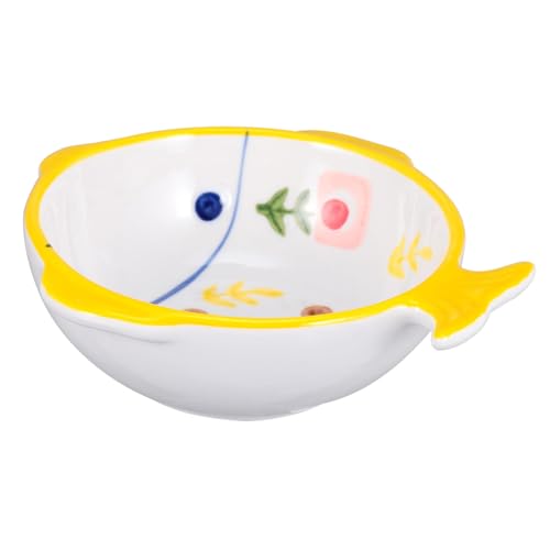 YARNOW Katzennapf pet Bowl katzentasse katzennahrung geformt süße Katzenschalen Schüsseln Schüsseln Kätzchen Schüssel Katzennäpfe Futterautomat für Haustiere Katzenfutter Keramik Yellow von YARNOW