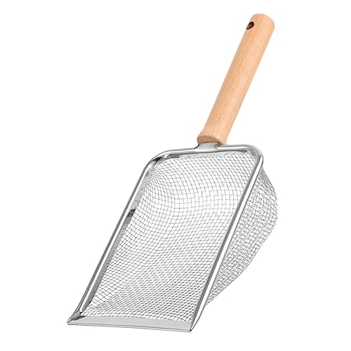 YARNOW Edelstahl Katzenschaufel Mit Holzgriff Litter Scoop Für Ihre Katze Langlebig Und Einfach Zu Reinigen Für Katzentoiletten Und Katzenstreu von YARNOW
