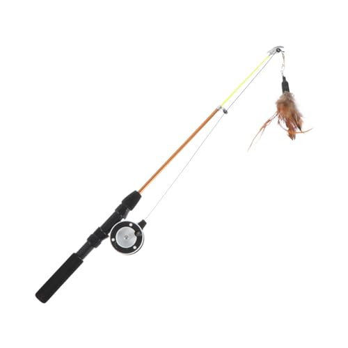 YARNOW Katzenangel Interaktiver Teaser-Stick Für Katzen Leichtes Spielzeug Mit Federn Anregung Neugierde Für Gesunde Katzen YARNOW Katzenangel Interaktiver Teaser-Stick Für Katzen Leichtes Spielzeug Mit Federn Anregung Neugierde Für Gesunde Katzen von YARNOW