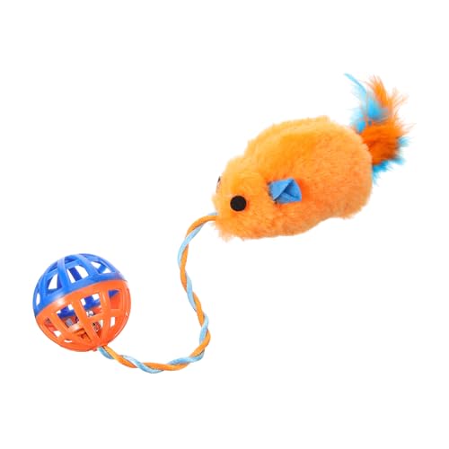 YARNOW Interaktives Katzenspielzeug Mit Glocke Im Ball Katzenspielzeug Aus Plüsch Katzen-Teaser-Spielzeug Für Haustier Kleines Fangspielzeug Lustiges Kratzspielzeug Für Katzen von YARNOW