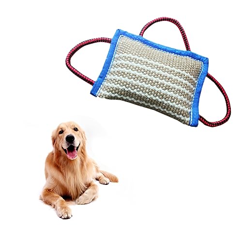 YARNOW Hundebisskissen Aus Jute Für Das Kautraining Von Haustieren Interaktives Hundespielzeug 3 Griffe von YARNOW