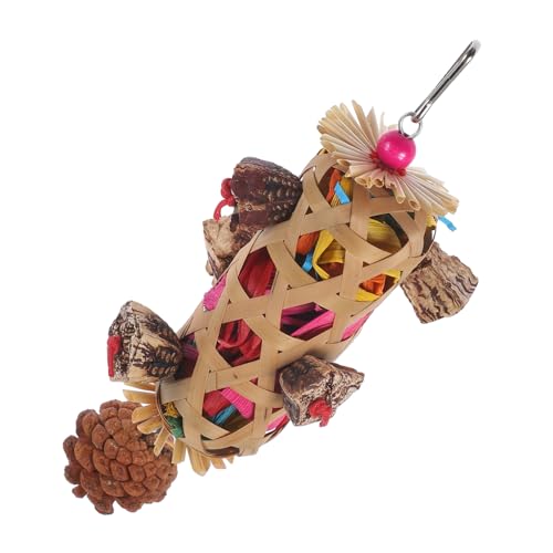 YARNOW Shredding Spielzeug Für Papageien Hängendes Kauspielzeug Aus Naturmaterialien Für Vögel Im Käfig Sicherheitsgeprüftes Und Langlebiges Bird Chew Toy Für Aktiven Spielspaß von YARNOW