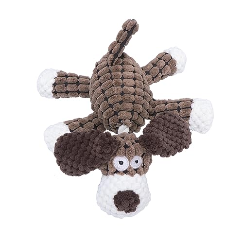 YARNOW Plüsch Hundespielzeug Für Kleine Hunde Waschbare Quietschende Kauknochen Aus Hochwertigem Material Für Zahnpflege Und Spielspaß Braunes Kuscheltier Für Haustiere von YARNOW