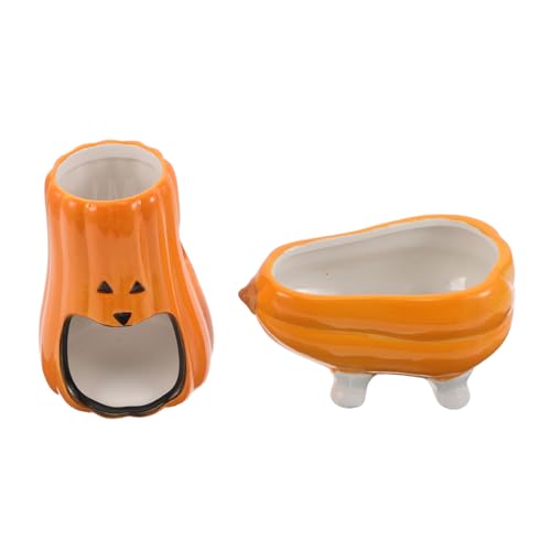 YARNOW Keramik Kürbis Hamster Trinkflasche Halter mit Futternapf Stabiles Wasserspender-standbein für Mäuse Gerbils Kleine Tiere Multifunktional als Versteck und Trinkstation YARNOW Keramik Kürbis Hamster Trinkflasche Halter mit Futternapf Stabiles Wasserspender-standbein für Mäuse Gerbils Kleine Tiere Multifunktional als Versteck und Trinkstation von YARNOW