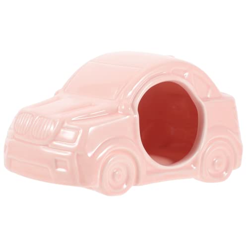 YARNOW Kfz-Keramik-Nest nagerhaus kleintierhaus Keramikhaus Hamster Schlafplatz Hamster Kühler Schlafplatz Auto Hamsterhaus Höhle Versteck Hamsterkäfige Schlafbett für Hamster Rosa von YARNOW