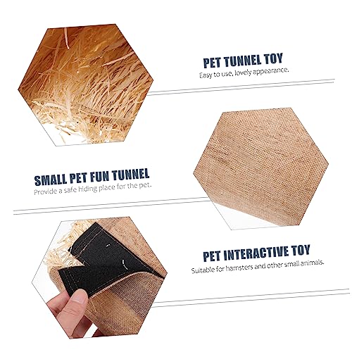 YARNOW Kleintier Tunnelspielzeug aus Naturmaterial Warmes Nest für Hamster Kaninchen Mäuse Geeignet als Versteck und Schlafplatz Kompakte für Käfige und Reisen Naturbraun von YARNOW