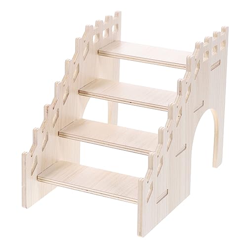 YARNOW Kletter Leiter Hamster Versteck Hamster Unterschlupf Hamsterkäfigleiter Hamster-kletterleiter Treppenkauhamster Hamsterspielzeug Klettern Klein Chinchilla Hölzern von YARNOW