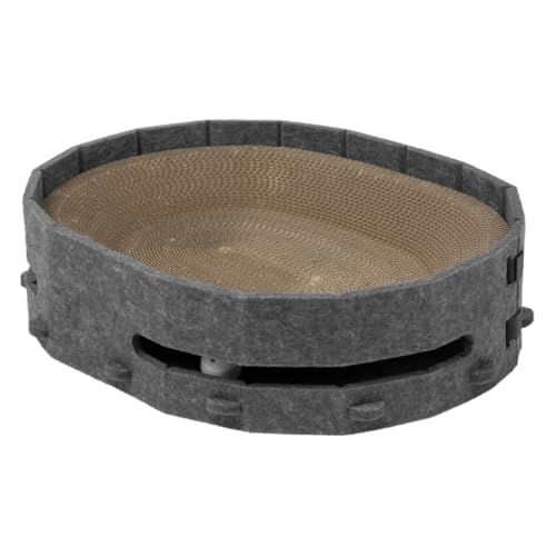 YARNOW Kratzschale Für Katzen Langlebige Kratzunterlage Aus Wellpappe Multifunktionales Katzenkratzspielzeug Tiefgrau YARNOW Kratzschale Für Katzen Langlebige Kratzunterlage Aus Wellpappe Multifunktionales Katzenkratzspielzeug Tiefgrau von YARNOW