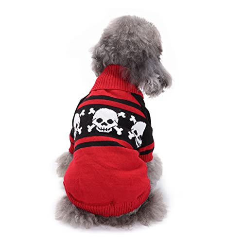 YARNOW Halloween-Kostüme für Hunde Halloween kostüm Halloween Costume Katzen-Halloween-Kostüm Skelett-Pullover Kleidung Kleiner Hundepullover Hundeschädel Kostüm Hundekostüme mit Kapuze von YARNOW