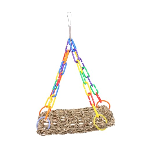 YARNOW Nettospielzeug Klettern Papagei Zubehör Für Haustiere Und Vögel Vogelschaukel Aus Seegras Vogelbarsch Vogelspielzeug Für Sittiche Spielzeughängematte Plüsch Abs Colorful von YARNOW
