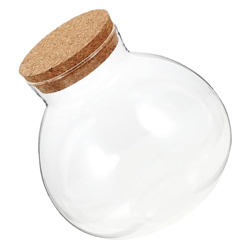 YARNOW Ökologische Mikrolandschaftsflasche verkorkte Glasflasche transparentes Flaschendisplay klare verschlossene Dose Glas mit Korkdeckel Luftpflanzen Terrarium Mikropflanzenglas von YARNOW