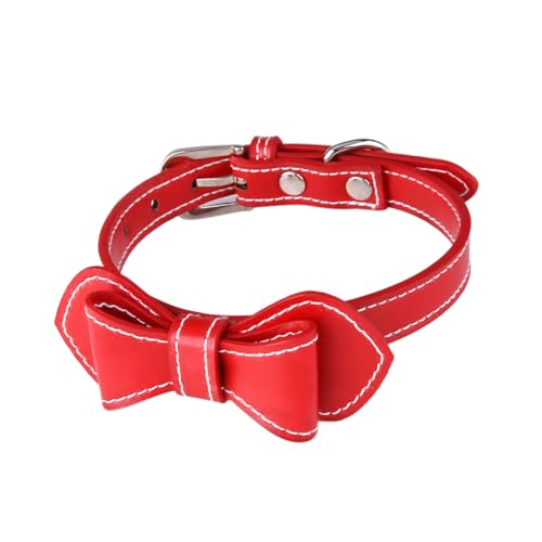 YARNOW PU Haustier Mit Schleife Kreatives Hundehalsband Für Und Hunde Praktisches Und Modisches PU Verstellbar Und Langlebig von YARNOW