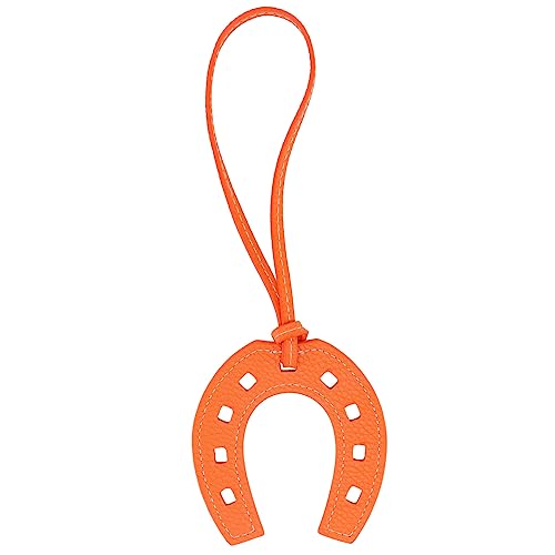 YARNOW PU Pferdehufe Anhänger Kreativer U Förmiger Taschenanhänger Orange Leicht Installierbar Modisches Bag Hanging Adornment für Schlüssel Auto Handy von YARNOW