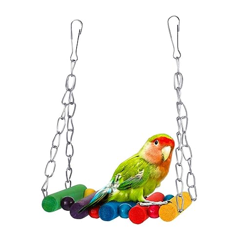 YARNOW Papagei Set Kauspielzeug Für Vögel Schaukel Für Papageien Bunte Vogelkäfig Zubehör Ideal Für Wellensittiche Sittiche Und Aras von YARNOW