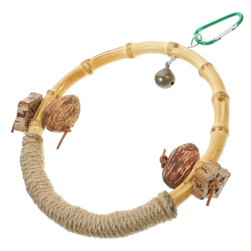 YARNOW Papagei Schaukel Spielzeug Set Holz Vogel Sitzstange Papagei Gebäude Spielzeug Vogel Käfig Schaukel Zubehör von YARNOW