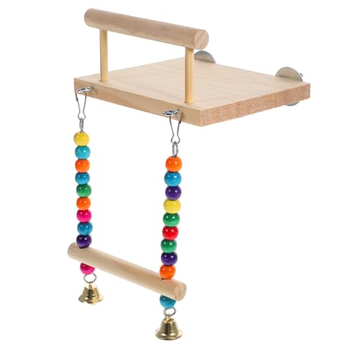 YARNOW Holz Vogel Stehen Sittich Spielzeug Holz Vogel Schaukel Spielzeug Papagei Barsch von YARNOW