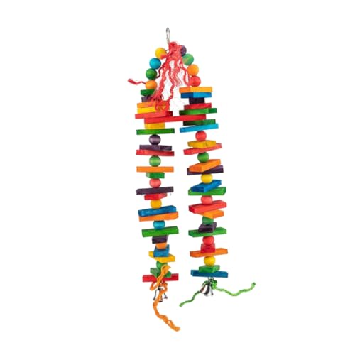 YARNOW Papageienspielzeug zum Aufhängen Holzspielzeug Spielzeug für Sittiche Kauspielzeug Sittichspielzeug Spielzeuge Papagei-Seil-Spielzeug Papageienbissspielzeug beissen Blöcke Hölzern von YARNOW