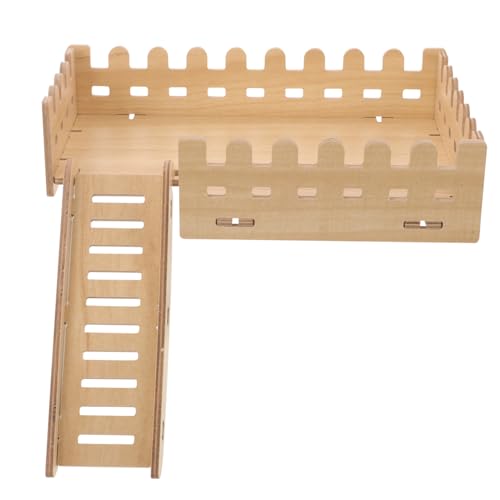 YARNOW Hamsterplattform Aus Holz Kletterplattform Mit Leiter Hamsterzubehör Für Kleine Haustiere Zum Ausruhen Und Spielen Robust Und Verschleißfest von YARNOW