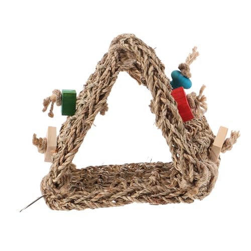 YARNOW Rattan-Vogel-hängematte Hängemattenkäfigzelt Papageien-seegras-hängematte Bettnest Für Papageien Papagei Hängen Papageienzelt Spielzeug Chimmy Plüsch Vögel Spielzeug Papageienhaus von YARNOW