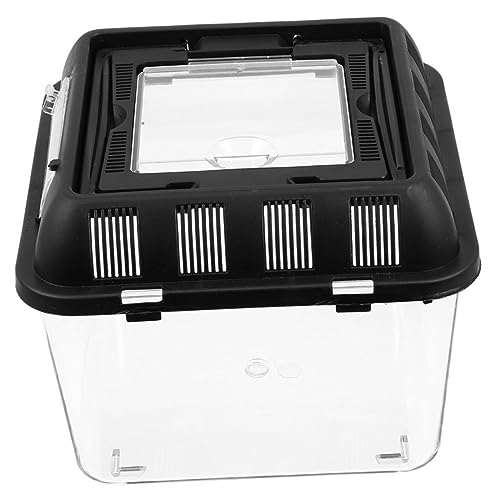 YARNOW Reptilien Transportbox Mit Tragegriff wasserdichte Futter Und Zuchtbox Für Schildkröten Eidechsen Und Spinnen Transparente Reptilienhaltung Mit Hoher Lichtdurchlässigkeit Und von YARNOW
