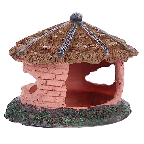 YARNOW Reptilien Verstecken Sich in Höhlen Dekoration Fütterung Reptilienhaut Gecko Verstecken Reptilien Verstecken Höhle Cottage-Modell-Ornament Gecko Spielt Cottage-Modell Harz von YARNOW