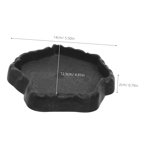YARNOW Reptilien Wasserschale Grauer Felsdesign Futternapf mit Stabilem Sockel für Schildkröten Eidechsen und Bartagamen Kombinierte Futter und Wasserschale Langlebig und Leicht zu von YARNOW